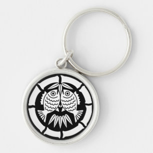Facing sea breams A in bamboo circle Key Ring