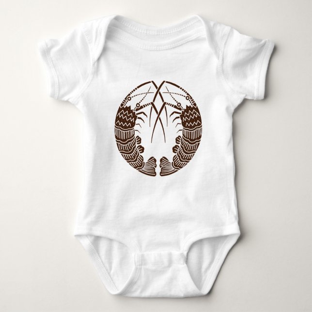 Facing spiny lobsters baby bodysuit (Front)