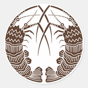 Facing spiny lobsters classic round sticker