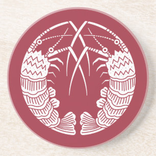 Facing spiny lobsters coaster