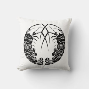 Facing spiny lobsters cushion