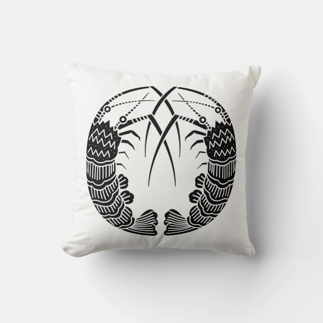 Facing spiny lobsters cushion (Front)