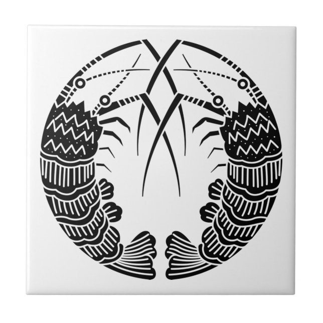 Facing spiny lobsters Decorative Tiles (Front)