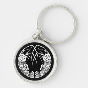 Facing spiny lobsters key ring