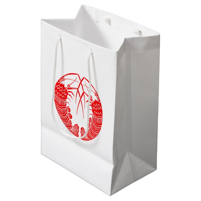 Facing spiny lobsters medium gift bag (Front Angled)