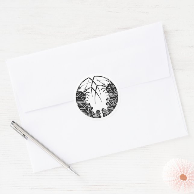 Facing spiny lobsters Stickers & Labels (Envelope)