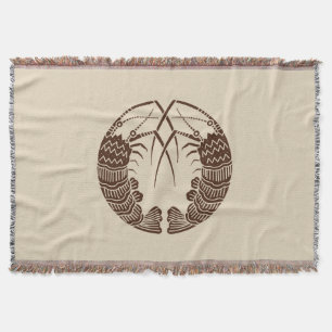 Facing spiny lobsters throw blanket