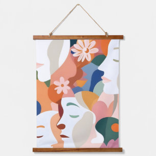 Facing The Flowers Hanging Tapestry