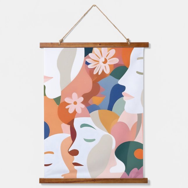 Facing The Flowers Hanging Tapestry (Front)