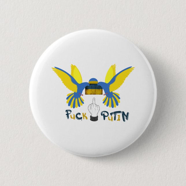 Fack putin ,Support Ukraine Classic 6 Cm Round Badge (Front)