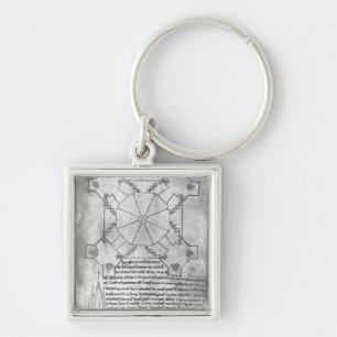 Facsimile copy of a plan of the tower key ring