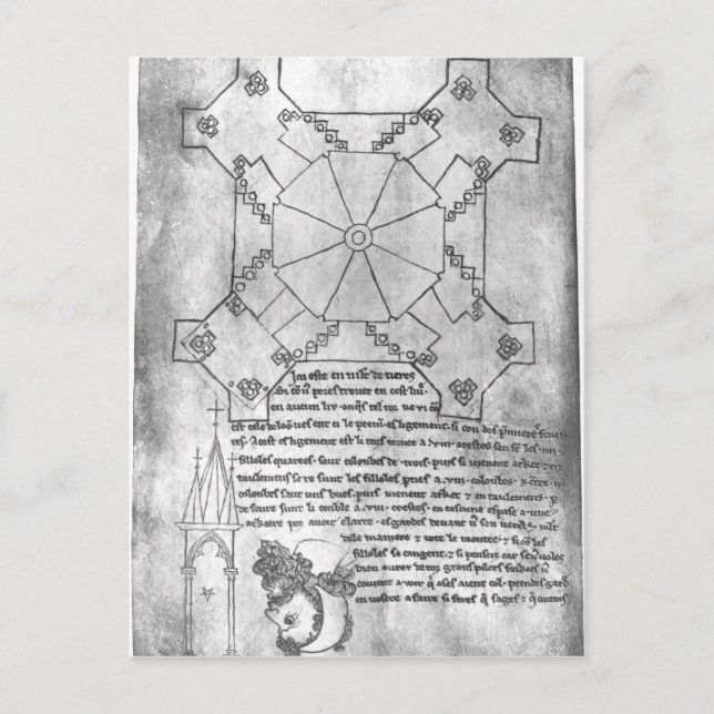 Facsimile copy of a plan of the tower postcard (Front)