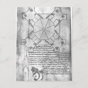 Facsimile copy of a plan of the tower postcard