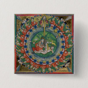 Facsimile copy of Genesis 2:22 God created Eve, fr 15 Cm Square Badge