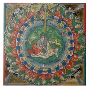 Facsimile copy of Genesis 2:22 God created Eve, fr Ceramic Tile