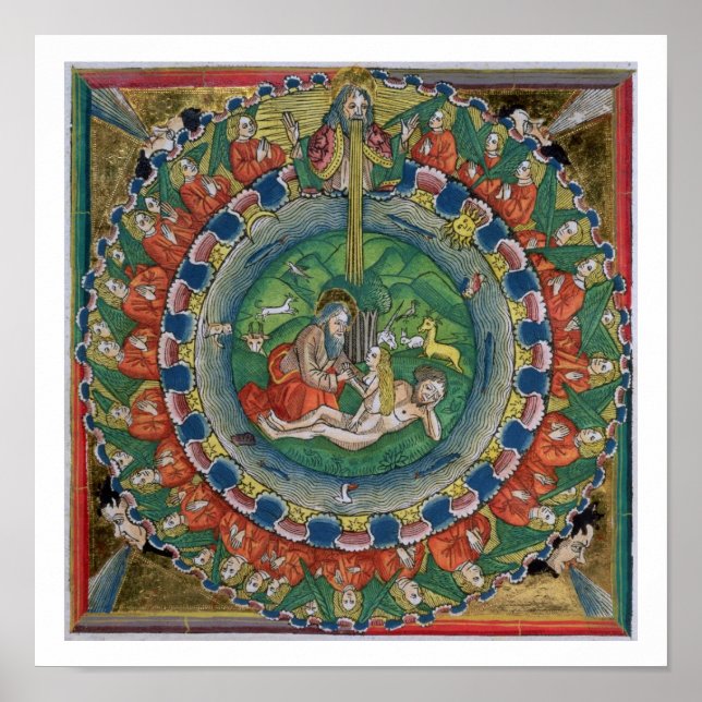 Facsimile copy of Genesis 2:22 God created Eve, fr Poster (Front)