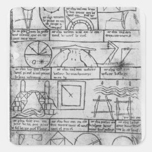 Facsimile copy of Geometrical figures Square Sticker