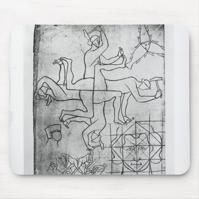 Facsimile copy of Ms Fr Studies of men Mouse Pad (Front)