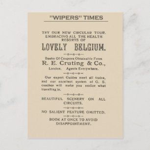 Facsimile Extract from the Wipers Times 1916 Postcard