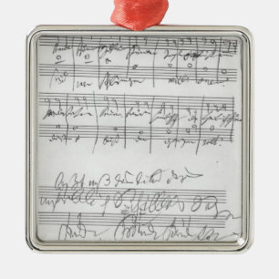 Facsimile of a page of music metal tree decoration