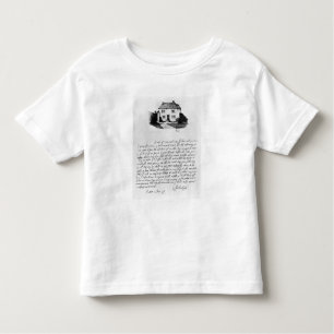 Facsimile of letter illustrating  house in toddler T-Shirt