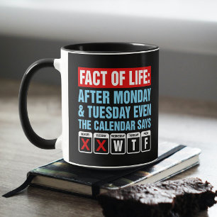 Fact of Life Calendar Says WTF Humour Mug