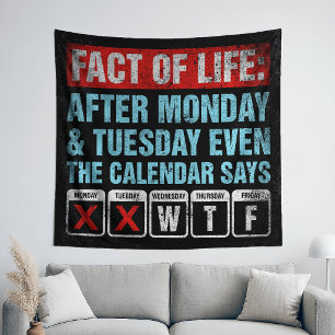 Fact of Life Calendar Says WTF Humour Tapestry