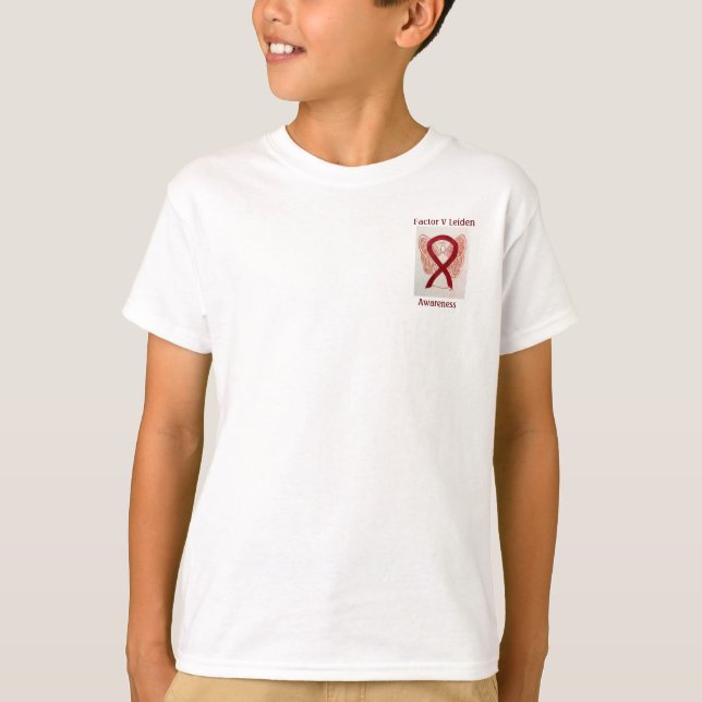 Factor V Leiden Awareness Ribbon Angel Custom Tee (Front)
