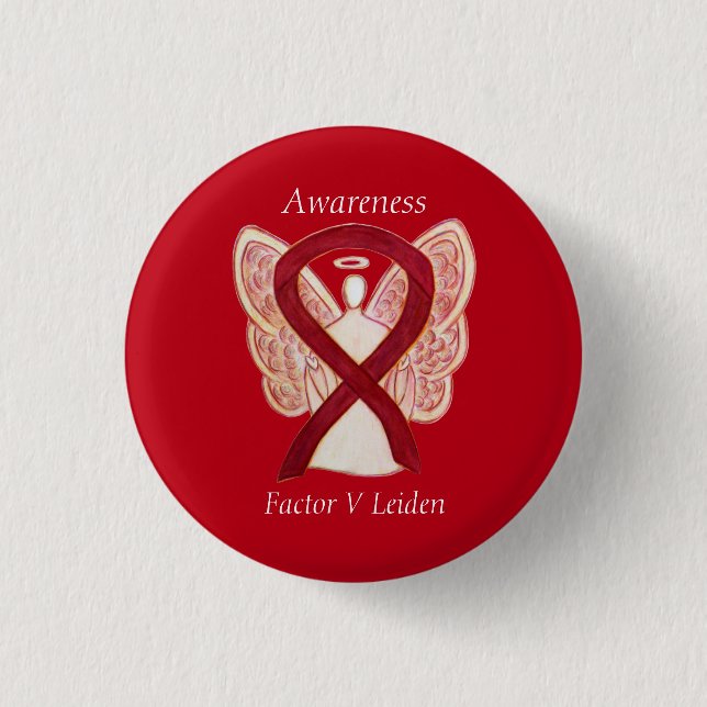 Factor V Leiden Awareness Ribbon Custom Angel Pin (Front)