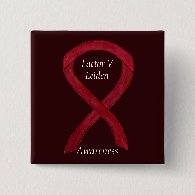 Factor V Leiden Awareness Ribbon Custom Pin (Front)