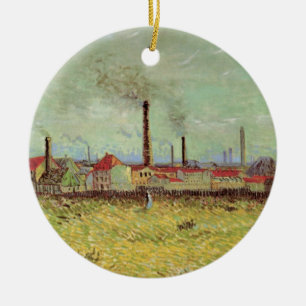 Factories at Asnieres by Vincent van Gogh Ceramic Ornament
