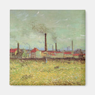 Factories at Asnieres by Vincent van Gogh Magnet