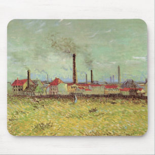Factories at Asnieres by Vincent van Gogh Mouse Pad