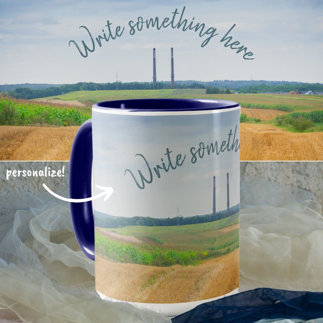 Factory chimneys with yellow field mug (Creator Uploaded)