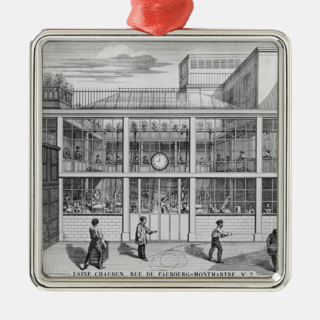 Factory for shotgun cartridges, Usine Chaudun Metal Ornament (Front)