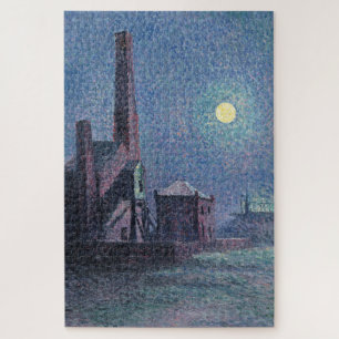 Factory in the Moonlight (Urban Landscape) (Luce) Jigsaw Puzzle