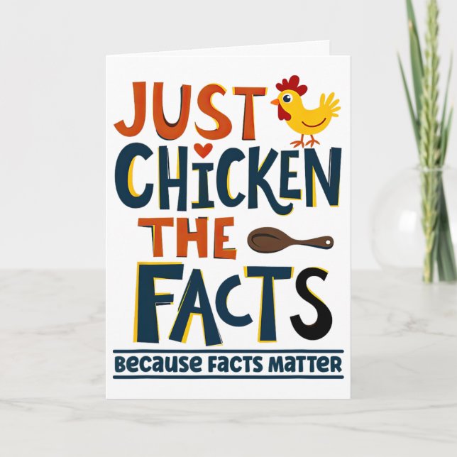 Facts Problem Funny Chicken Democrat Activist Cute Card (Front)