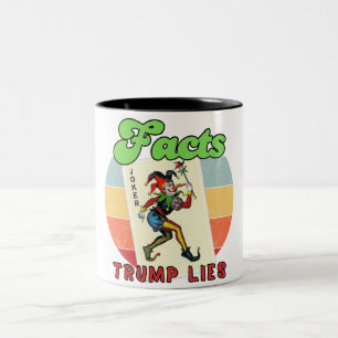 Facts Trump Lies Two-Tone Coffee Mug