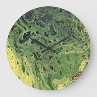 Fade Away 3 Bold Yellow Green Abstract Clock