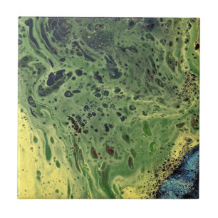 Fade Away 3 Spotted Green Ceramic Tile