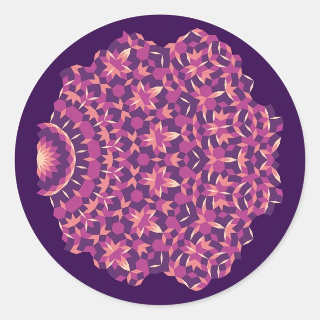 Fade Away Pattern Classic Round Sticker (Front)