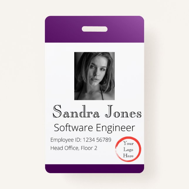Fade Dark Purple ID Card (Vertical/Portrait) ID Badge (Front)