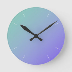 FADE into TEAL  abstract choose a colour Round Clock