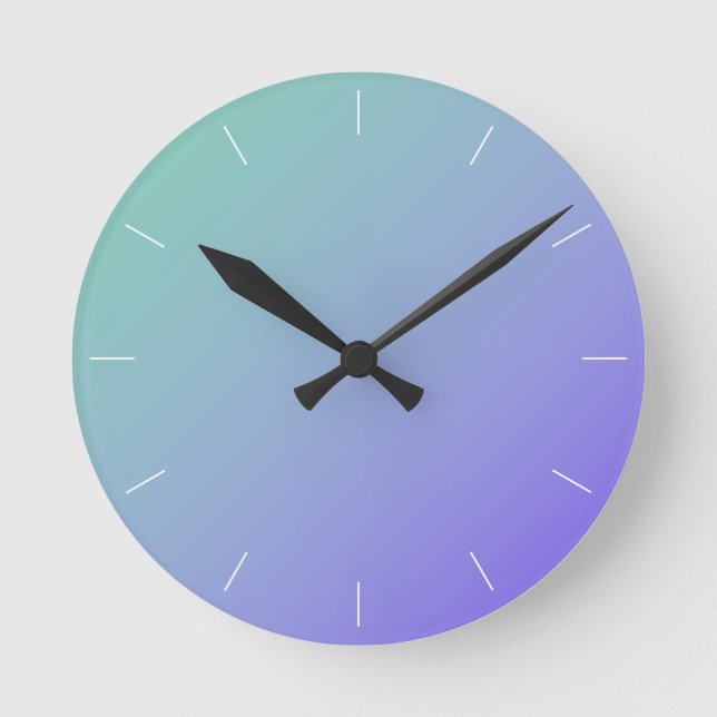 FADE into TEAL| abstract choose a colour Round Clock (Front)