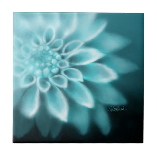 Fade to Black Dahlia  Ceramic Tile (Front)