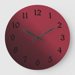 Fade to Black Lower Left Shadow Red Colour Choice Large Clock