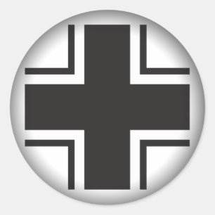 Fade to Black Round Stickers - Luftwaffe World War