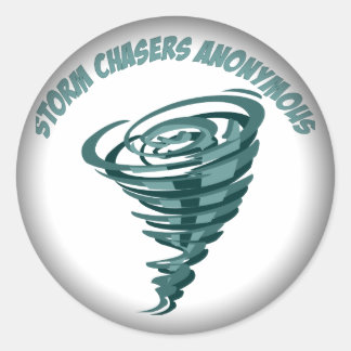 Fade to Black Round Stickers - Storm Chasers