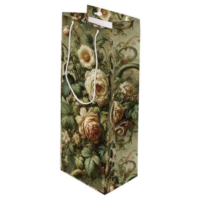 Fade to Grace – Gothic Baroque  Wine Gift Bag (Front Angled)