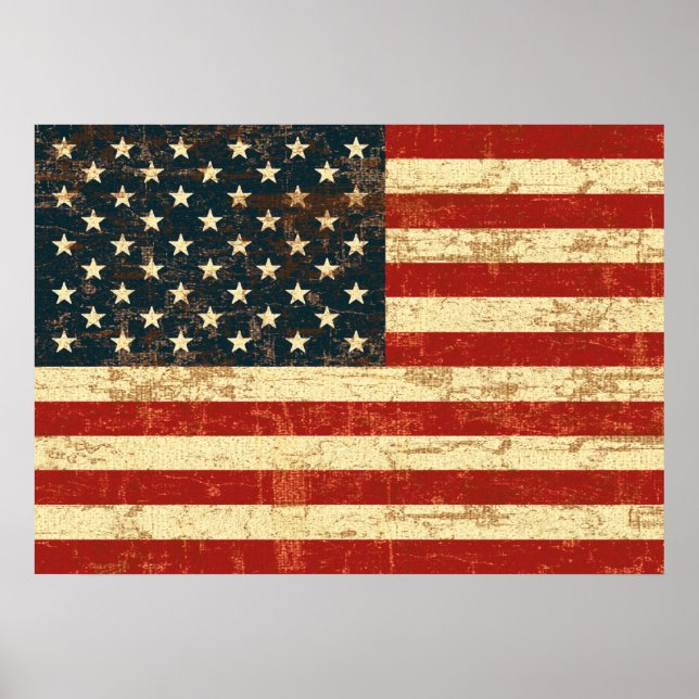 Faded American Flag Poster (Front)
